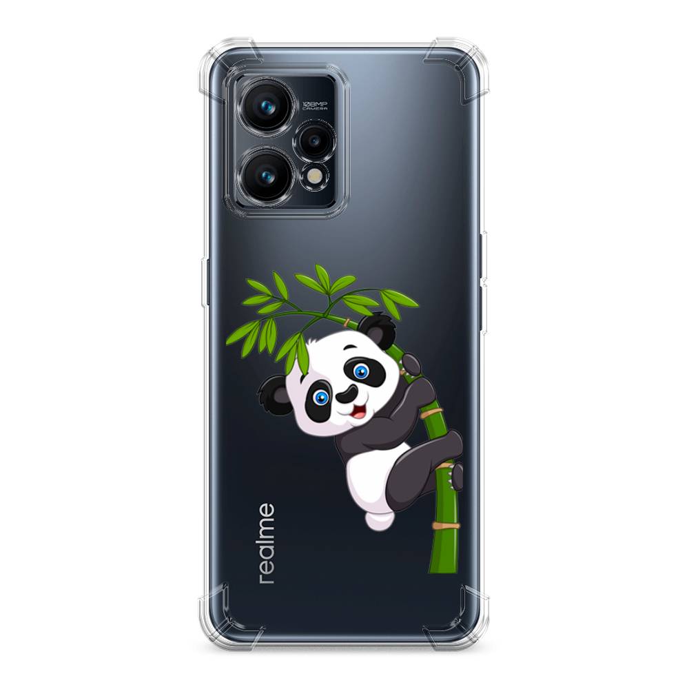 фото Противоударный силиконовый чехол "панда на бамбуке" на realme 9 awog