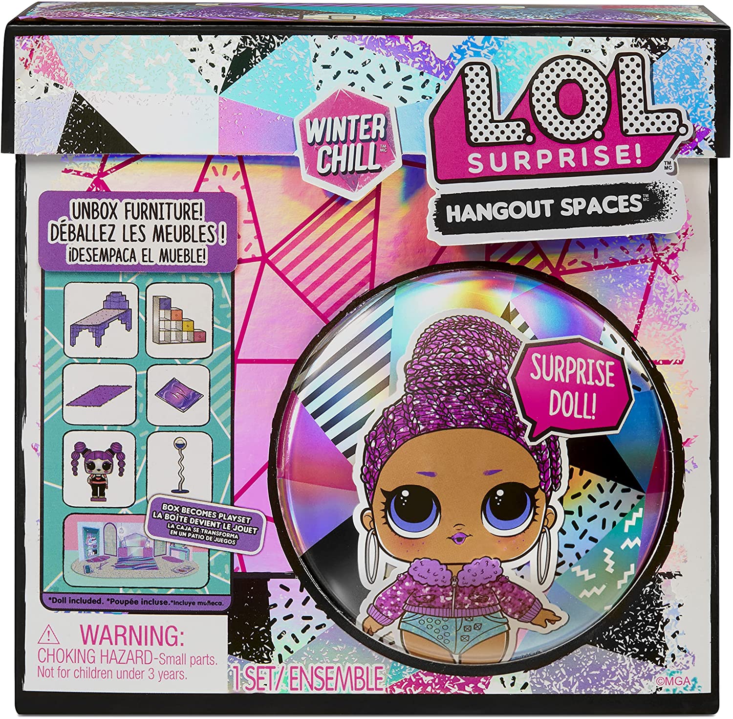 Набор L.O.L. Surprise Furniture Winter Chill Hangout Spaces with Bling Queen Doll 576631