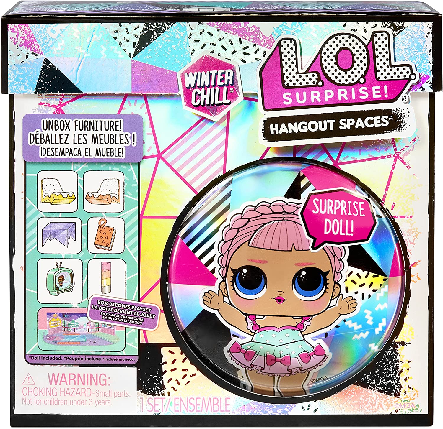 Набор L.O.L. Surprise Furniture Winter Chill Hangout Spaces with Ice Sk8er Doll 576648 кукла l o l surprise omg winter chill camp cutie and babe in the woods