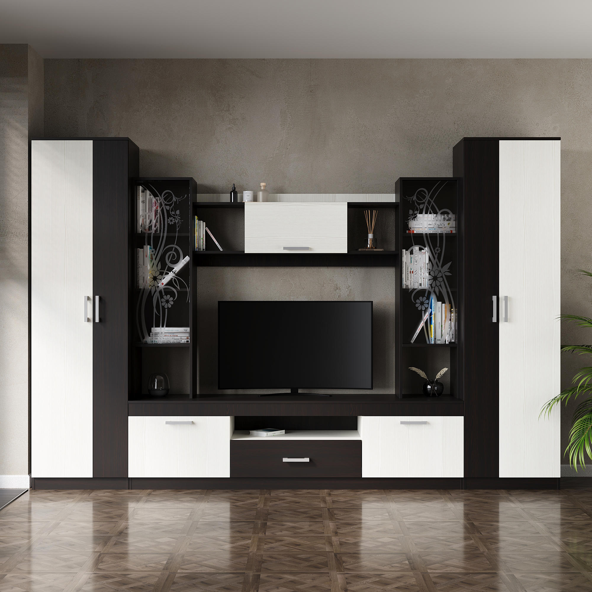 Стенка ВДК Эмми венгебодега светлая 300х44х200 см 36080₽