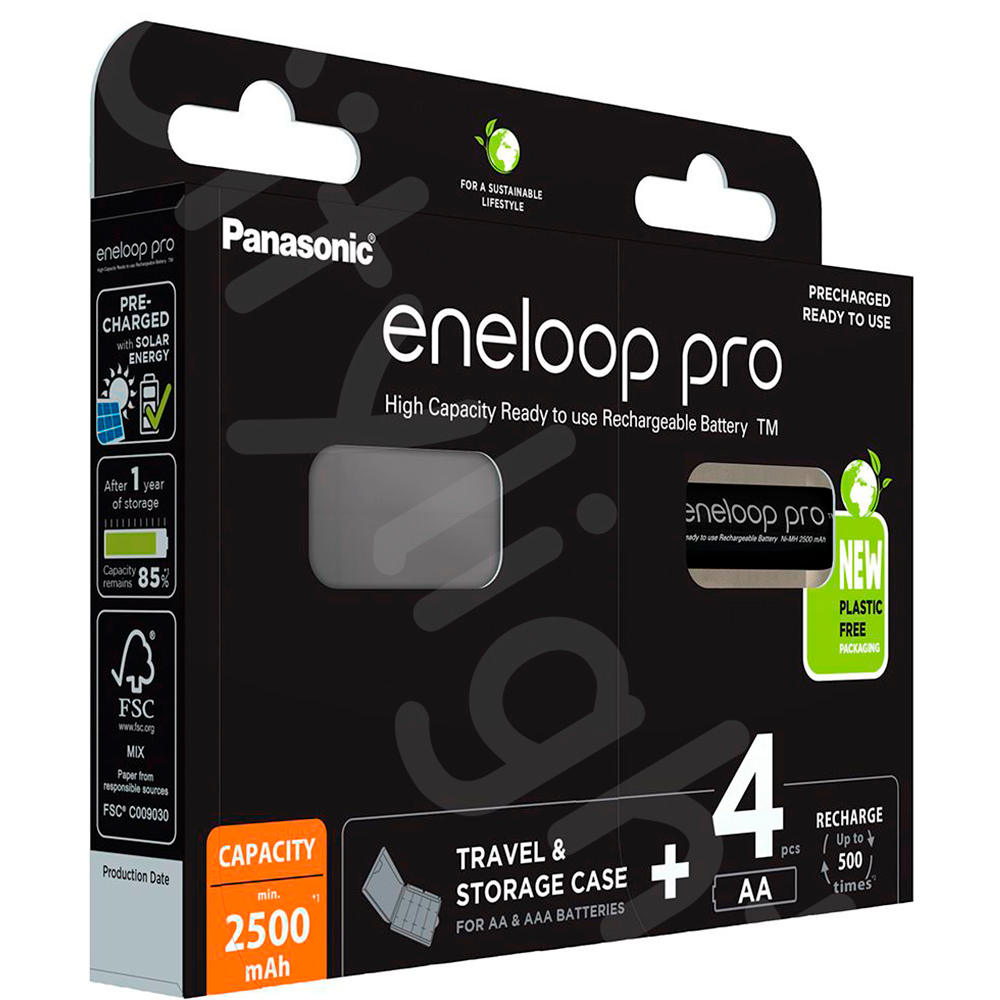 Аккумуляторы Panasonic eneloop pro AA 2500 4BP + кейс BK-3HCDEC4BE аккумуляторы panasonic eneloop combi aa aaa