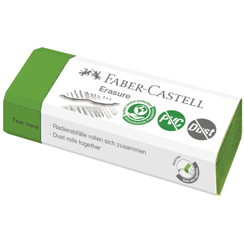 Ластик Faber-Castell Erasure PVC-Free Dust-Free прямоугольный картонный 299₽