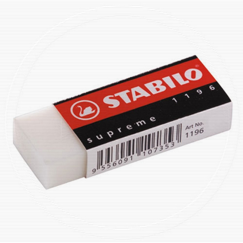 Ластик STABILO supreme 1196, пластик, карт.чехол 62 22 12 мм., (2шт.)