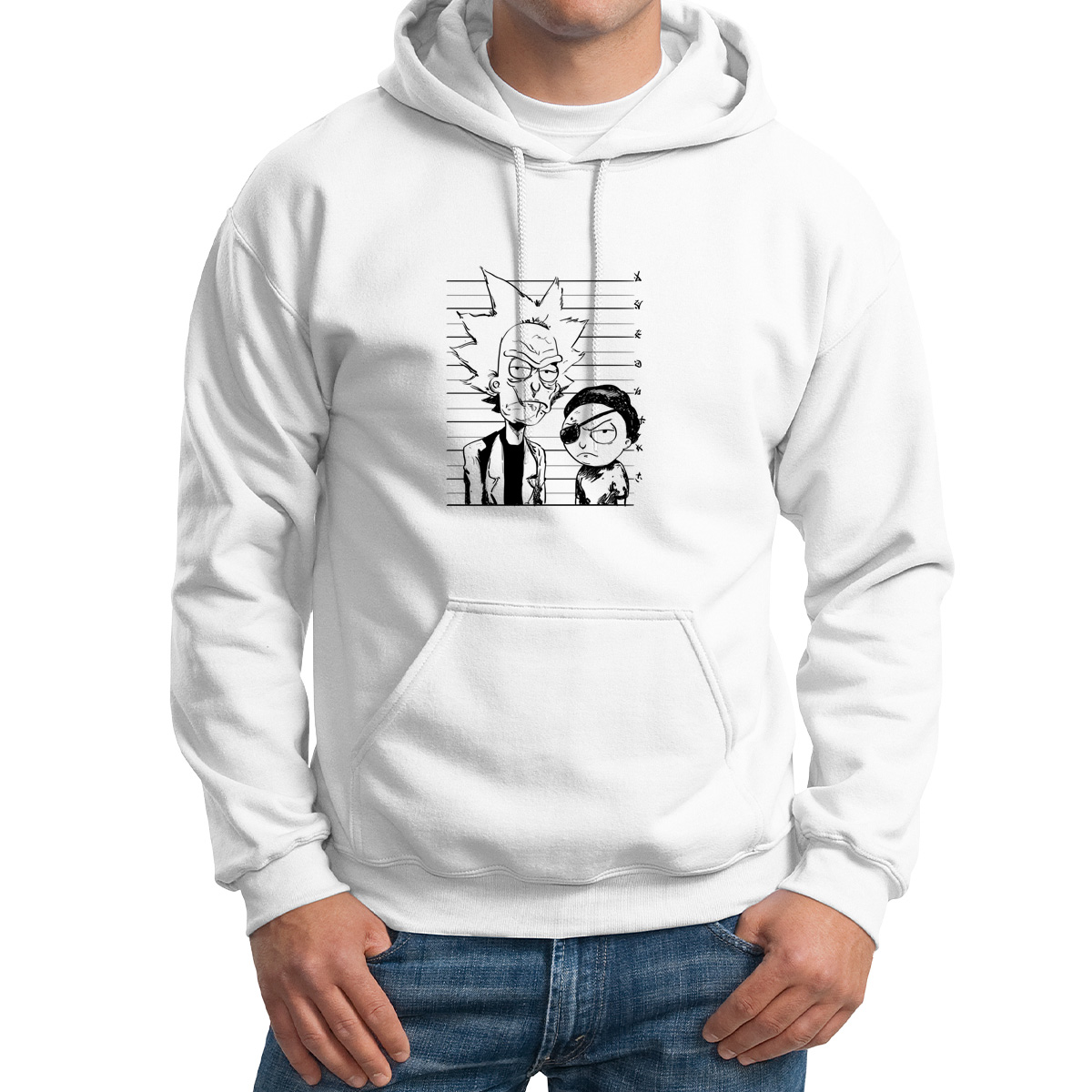 

Худи унисекс CoolPodarok Мультфильм.Рик и морти белое 56 RU, CX56M0561721
