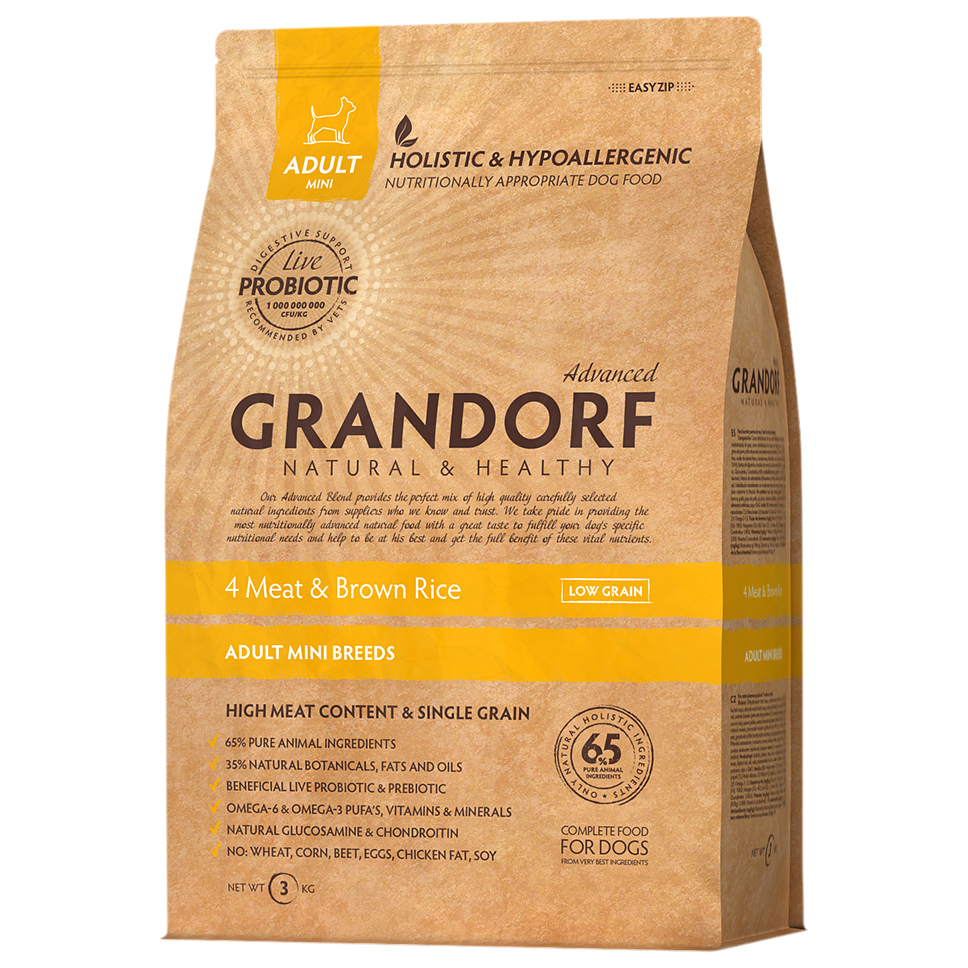Сухой корм Grandorf 4 meat & Brown Rice Sterilised. Корм для собак Grandorf (1 кг) 4 meat & Brown Rice мини. Grandorf корм для мелких пород