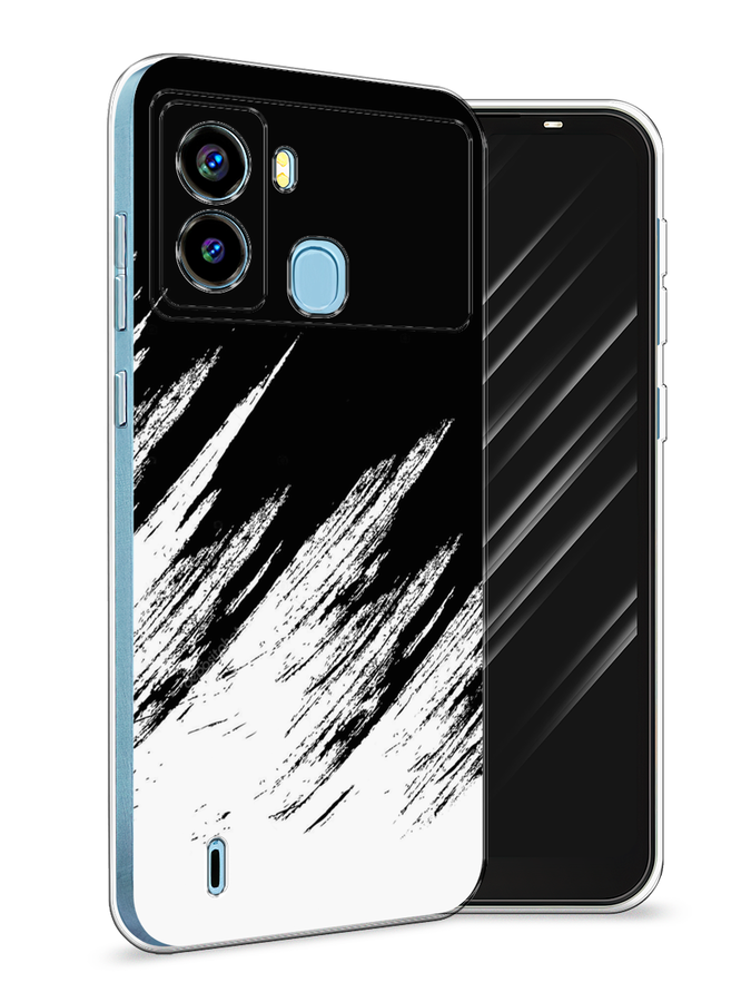 

Чехол Awog на Tecno Pop 6 "Черно белые брызги", Разноцветный, 302050-3