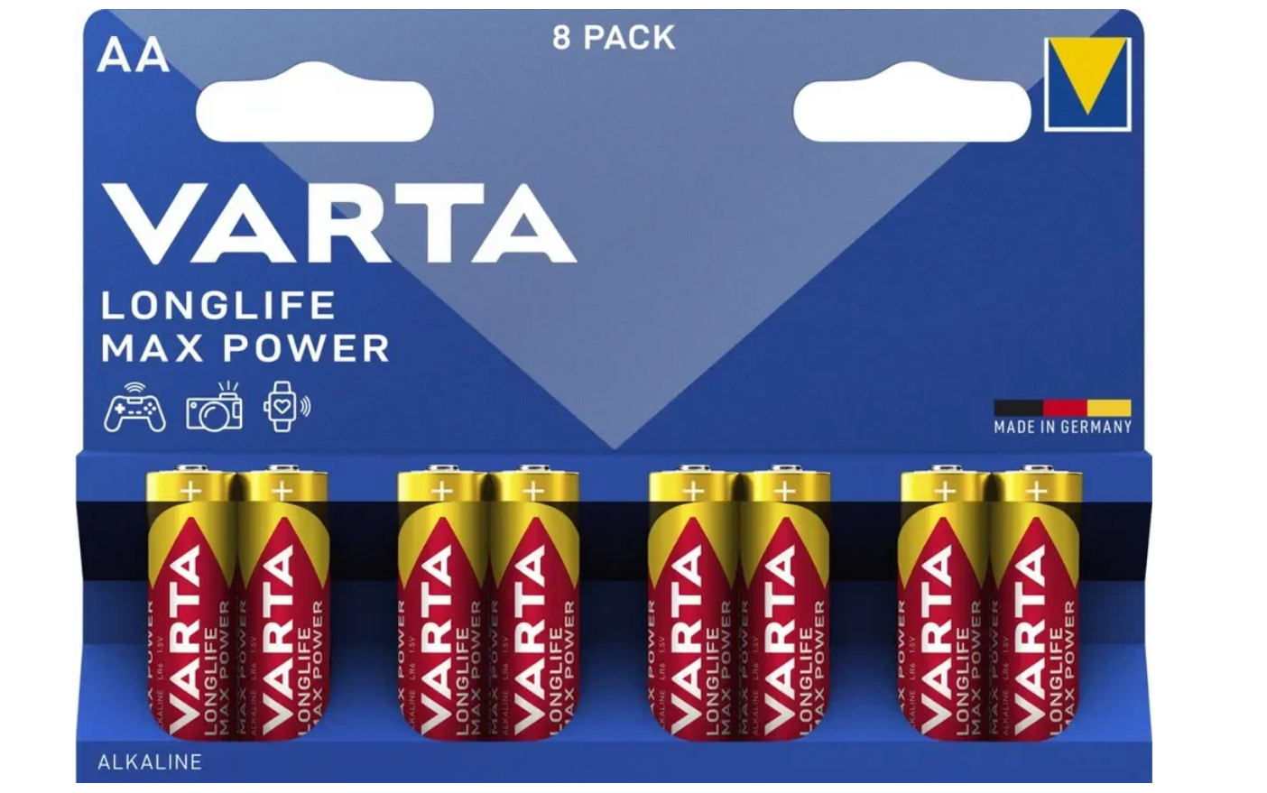 Батарейка VARTA LONGLIFE MAX POWER, 1.5 В, LR6 BL8