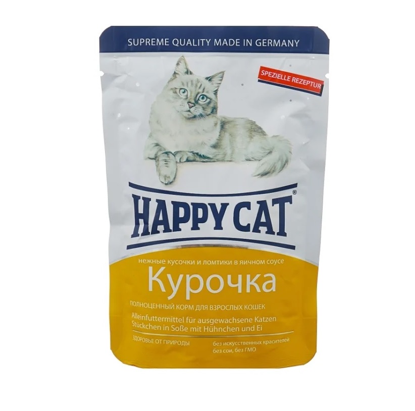 фото Влажный корм для кошек happy cat, курица, 100г