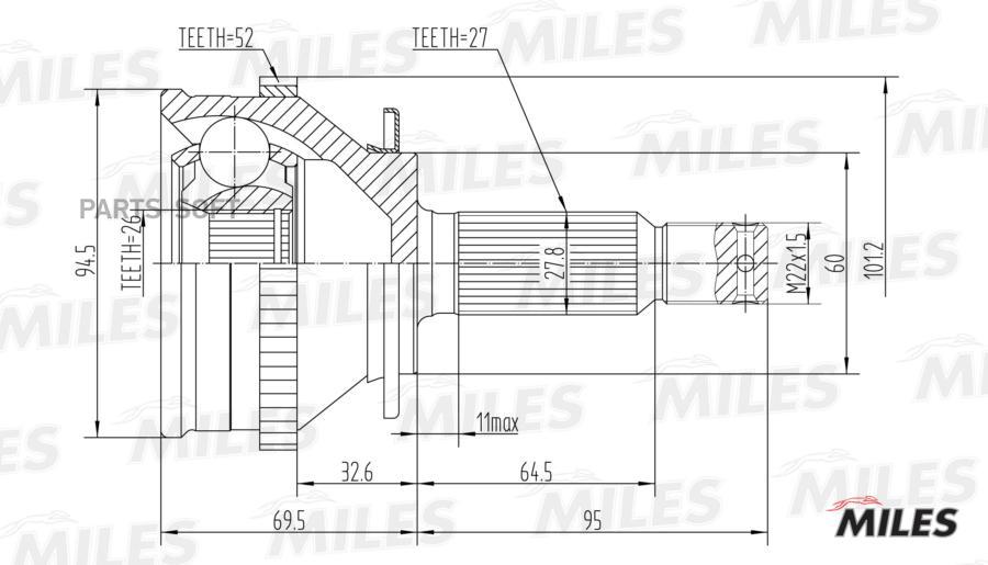 

MILES Шарнирный комплект MILES GA20171