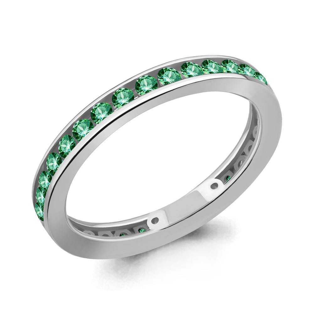 

Кольцо из серебра с изумрудом р. 15 Aquamarine 63353Г_925_р, 63353Г_925_р