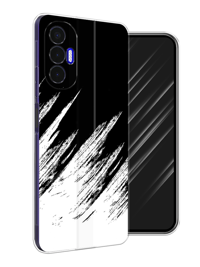 

Чехол Awog на Tecno Pova 3 "Черно белые брызги", Разноцветный, 301550-3