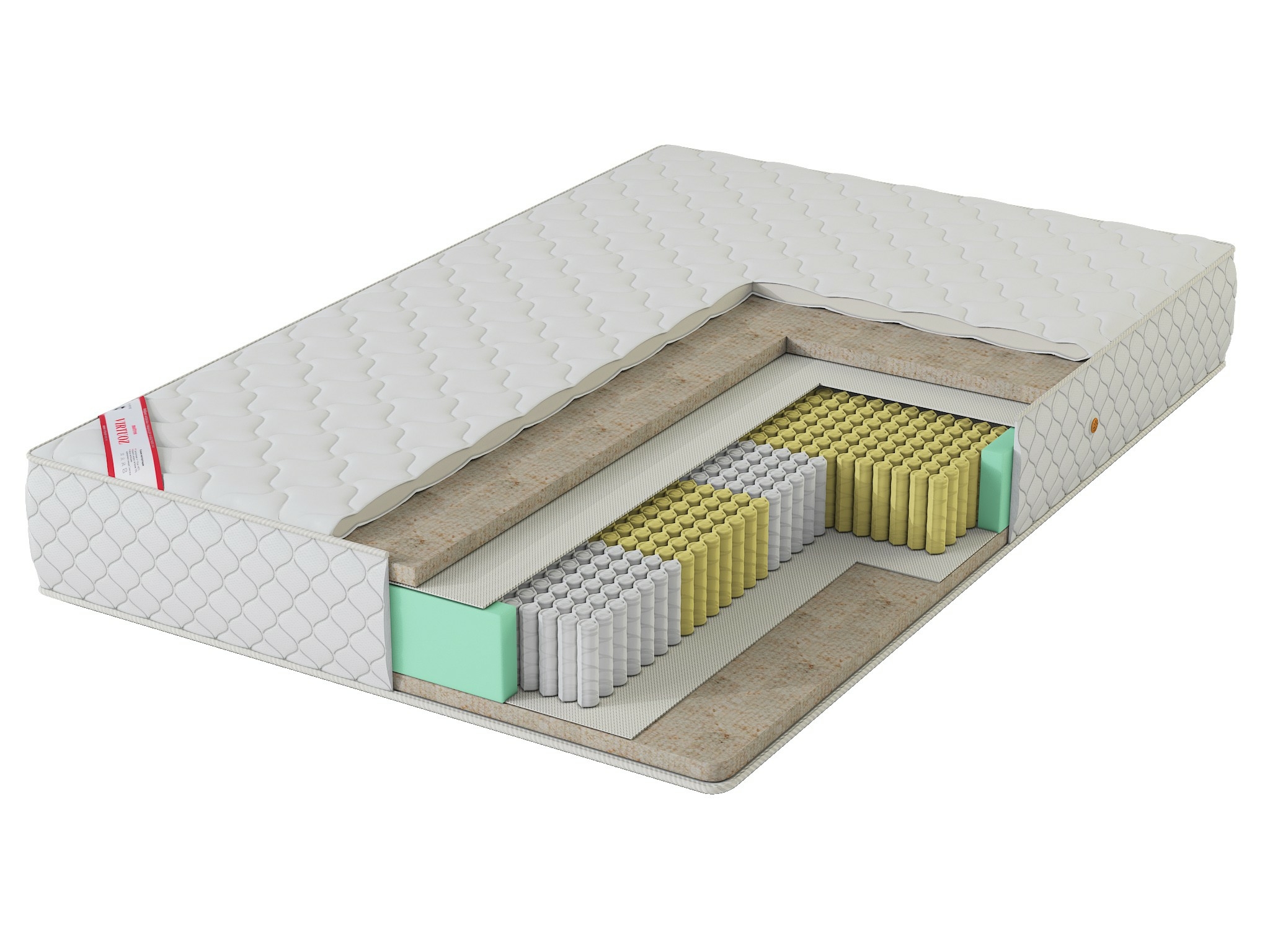 

Матрас анатомический пружинный Virtuoz Твист 90х195х22, Белый, Твист