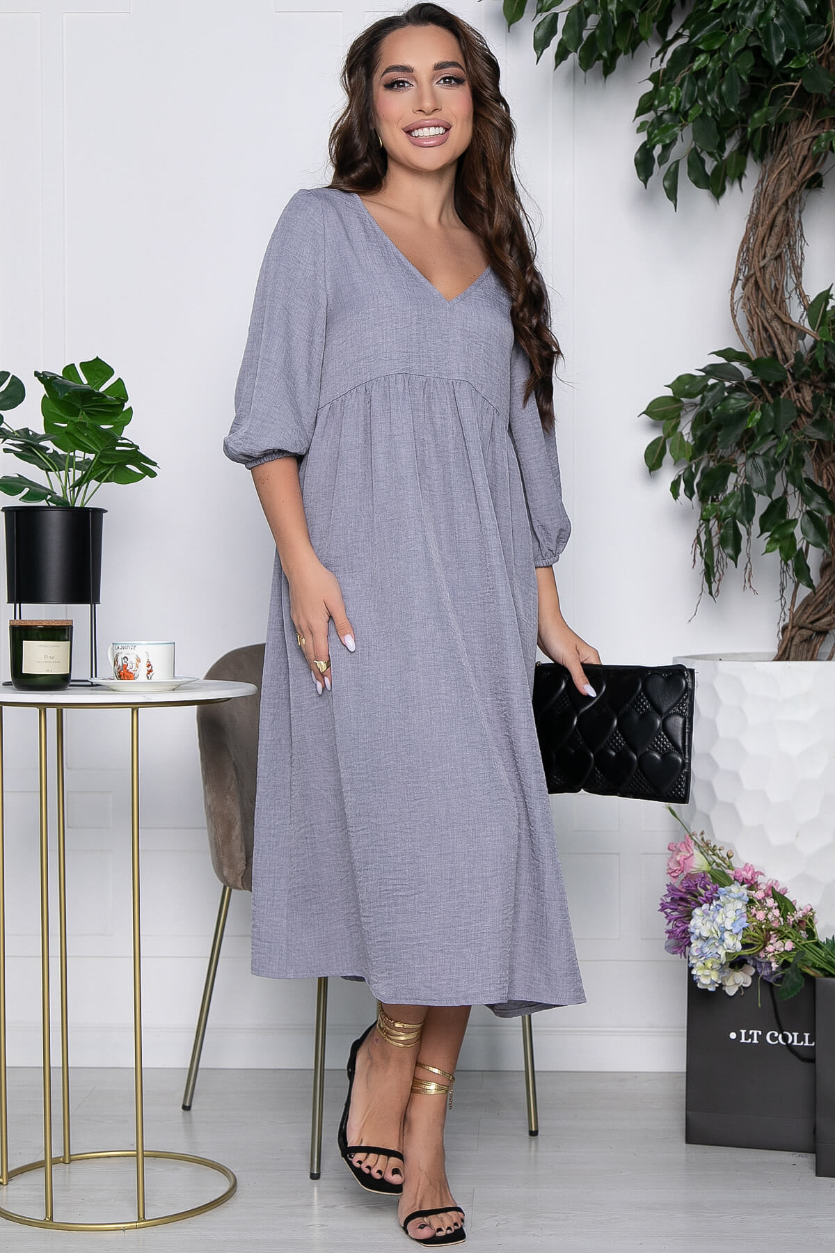 

Платье женское LT Collection Рейра серое 50 RU, Серый, Рейра