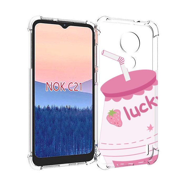 

Чехол MyPads удачный-напиток для Nokia C21, Прозрачный, Tocco