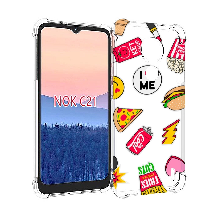 

Чехол MyPads фаст-фуд для Nokia C21, Прозрачный, Tocco