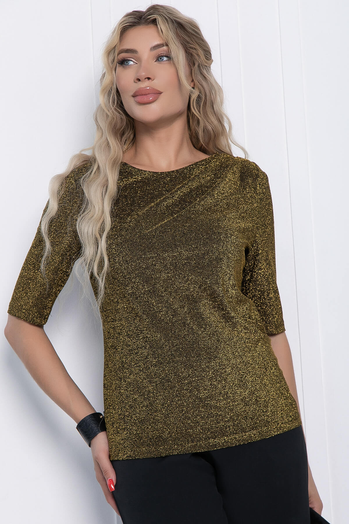 

Блуза женская LT Collection Евгения золотистая 54 RU, Золотистый, Евгения