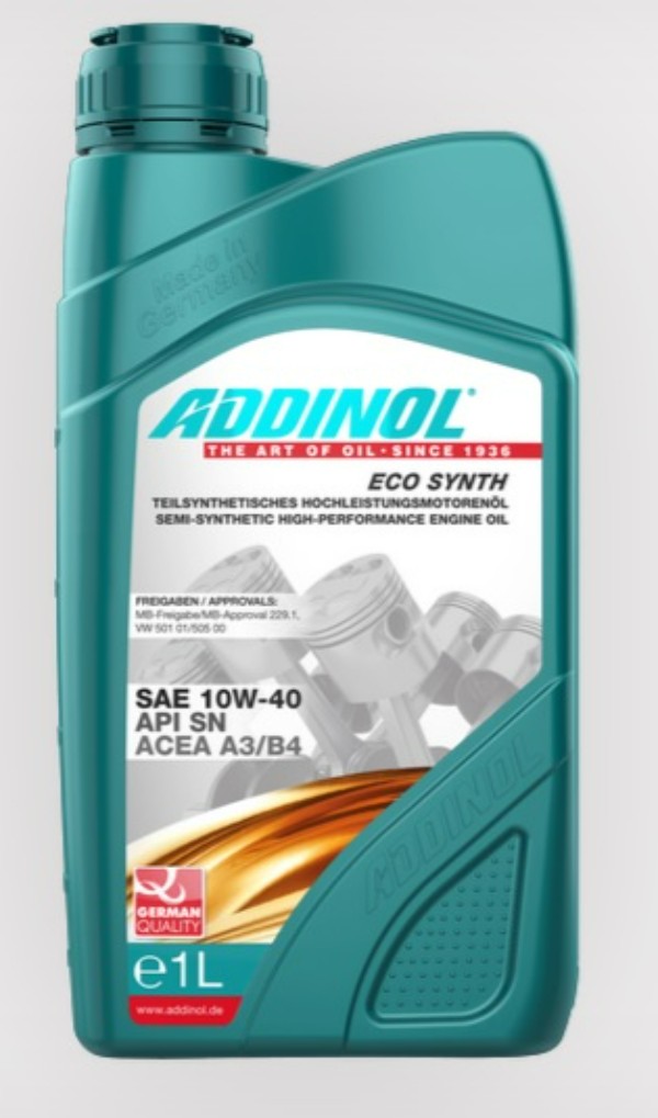 ADDINOL Моторное масло ADDINOL ECO Synth 10W-40 A3/B4 SL/CF 1л полусинтетическое