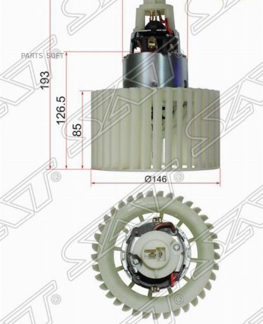 

SAT ST-4A0959101A Мотор отопителя салона AUDI 100 90-94/AUDI A6 94-97 1шт