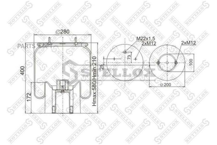 

STELLOX Пневмоподушка STELLOX 9041572sx