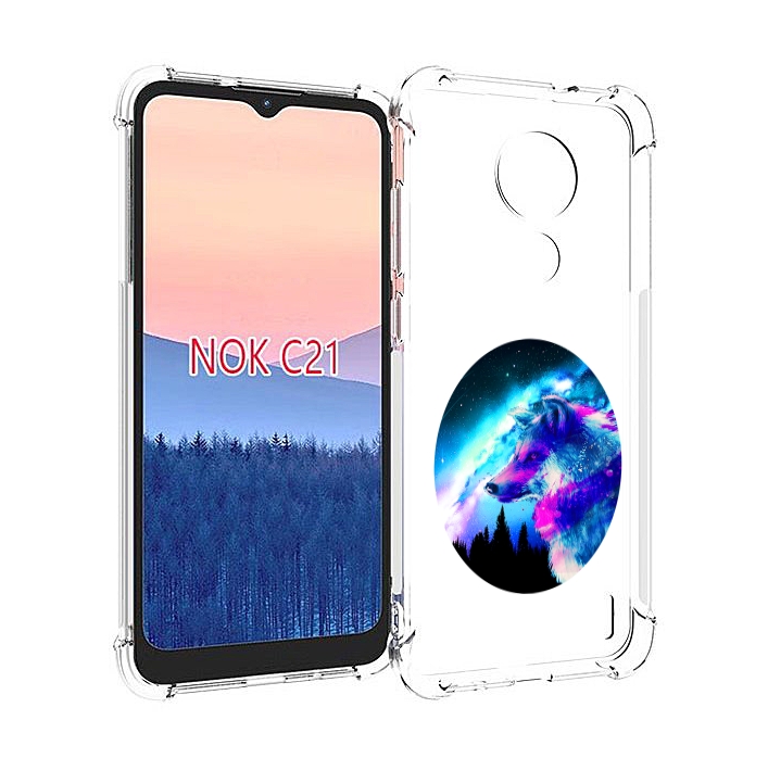 

Чехол MyPads голубой волк для Nokia C21, Прозрачный, Tocco