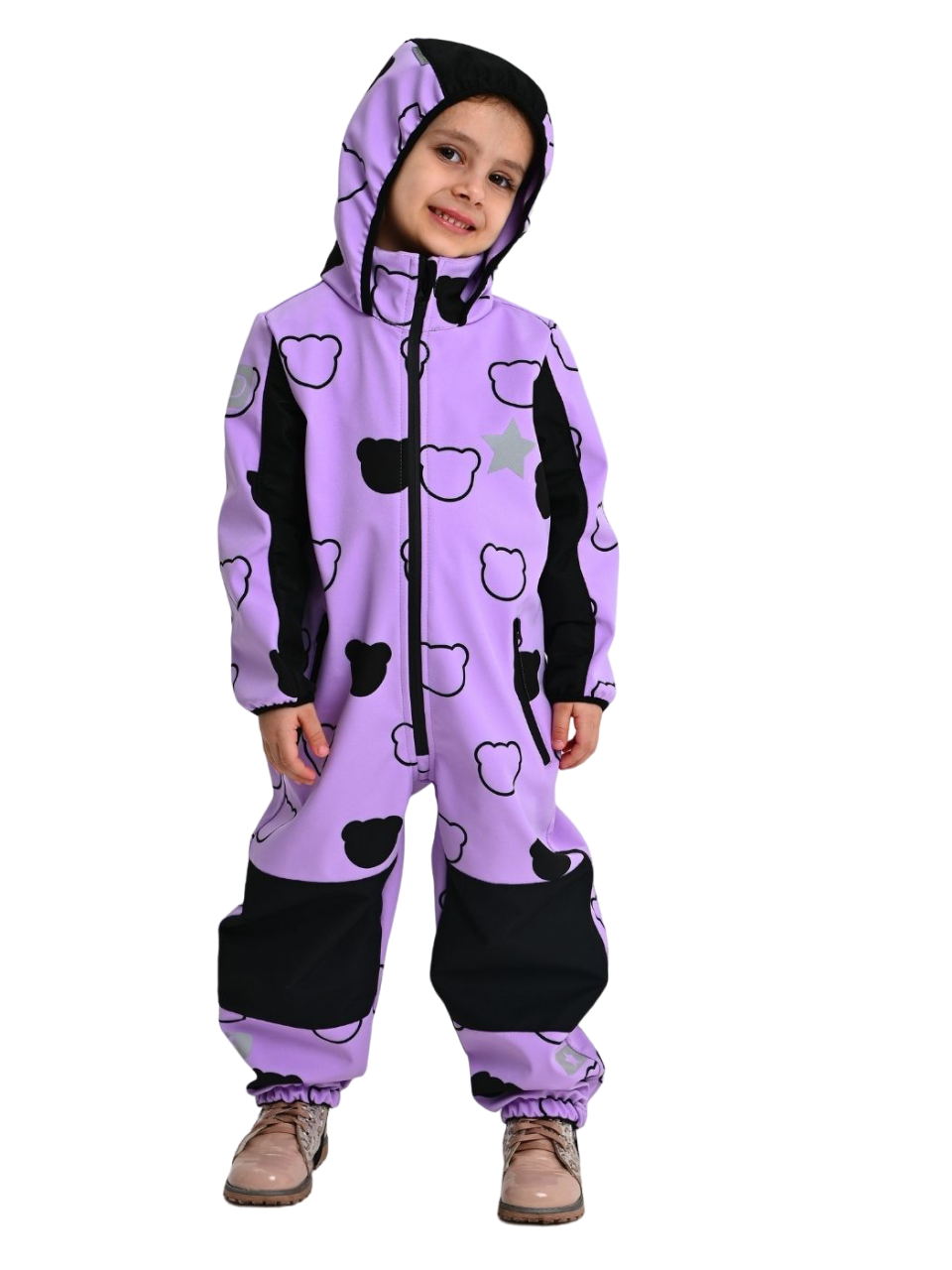 Комбинезон детский Malek-Baby 210, Сирень медведь, 116