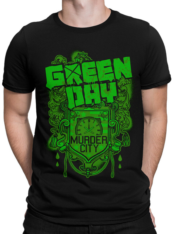 фото Футболка мужская design heroes green day - murder city черная 3xl