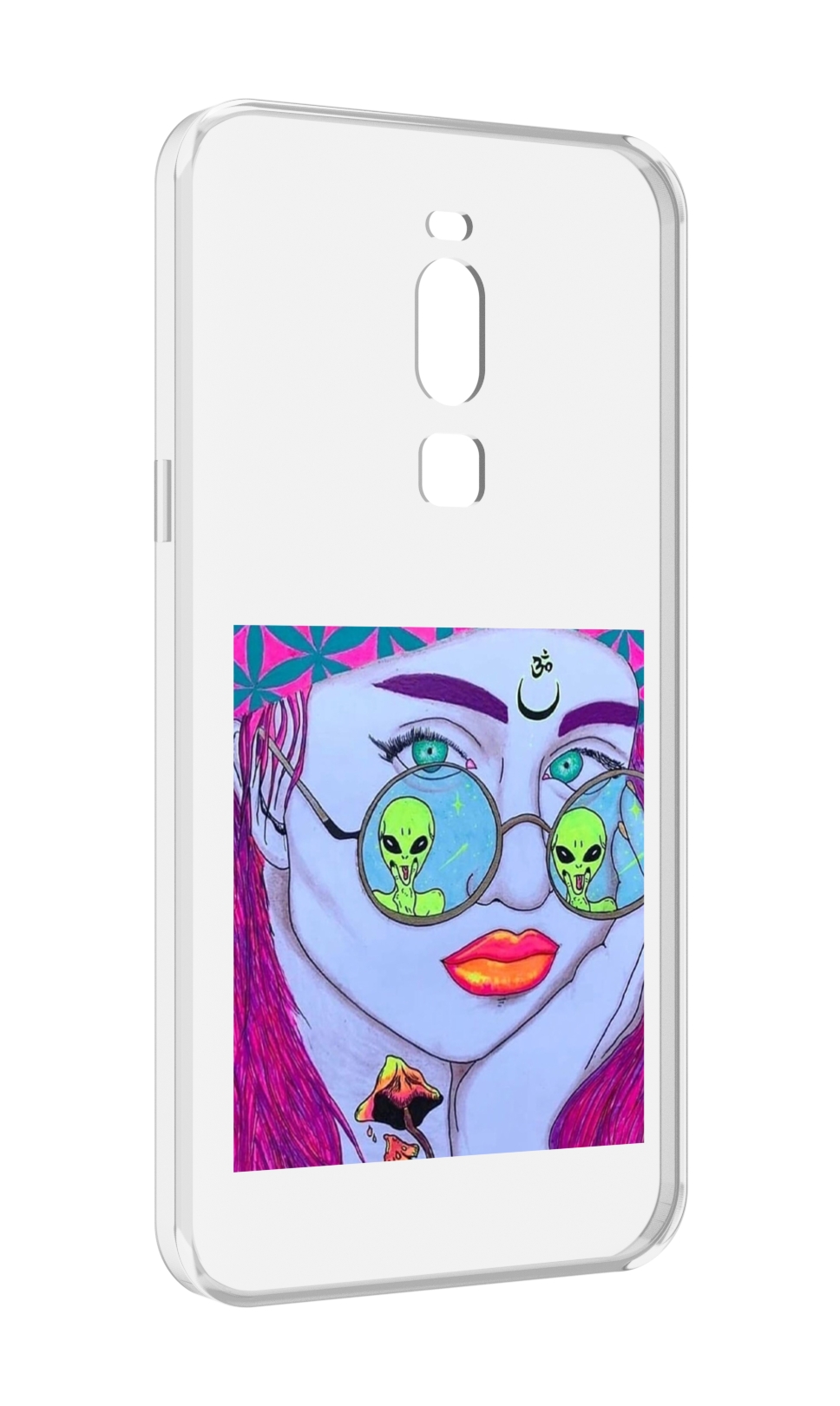 Чехол MyPads девушка с инопланетянами в очках женский для Meizu Note 8