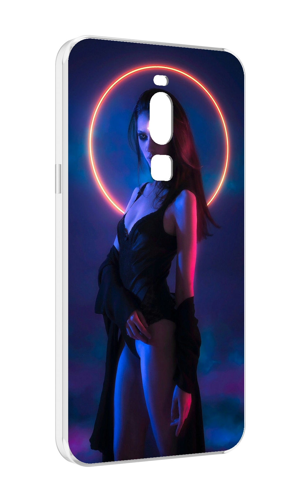 

Чехол MyPads девушка с неоновым кругом женский для Meizu Note 8, Прозрачный, Tocco