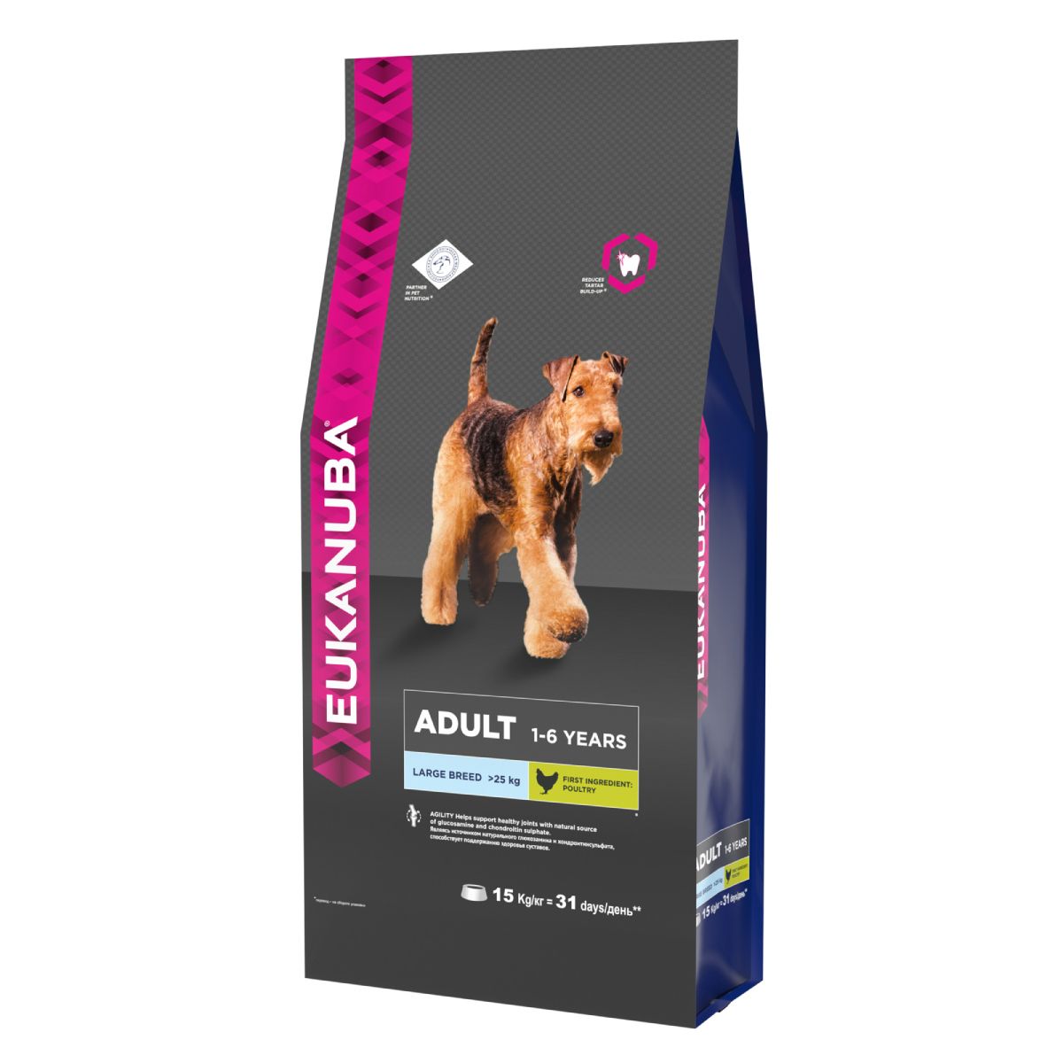 

Сухой корм для собак Eukanuba Adult Large Breed, для крупных пород, домашняя птица, 15кг, Adult Large Breed