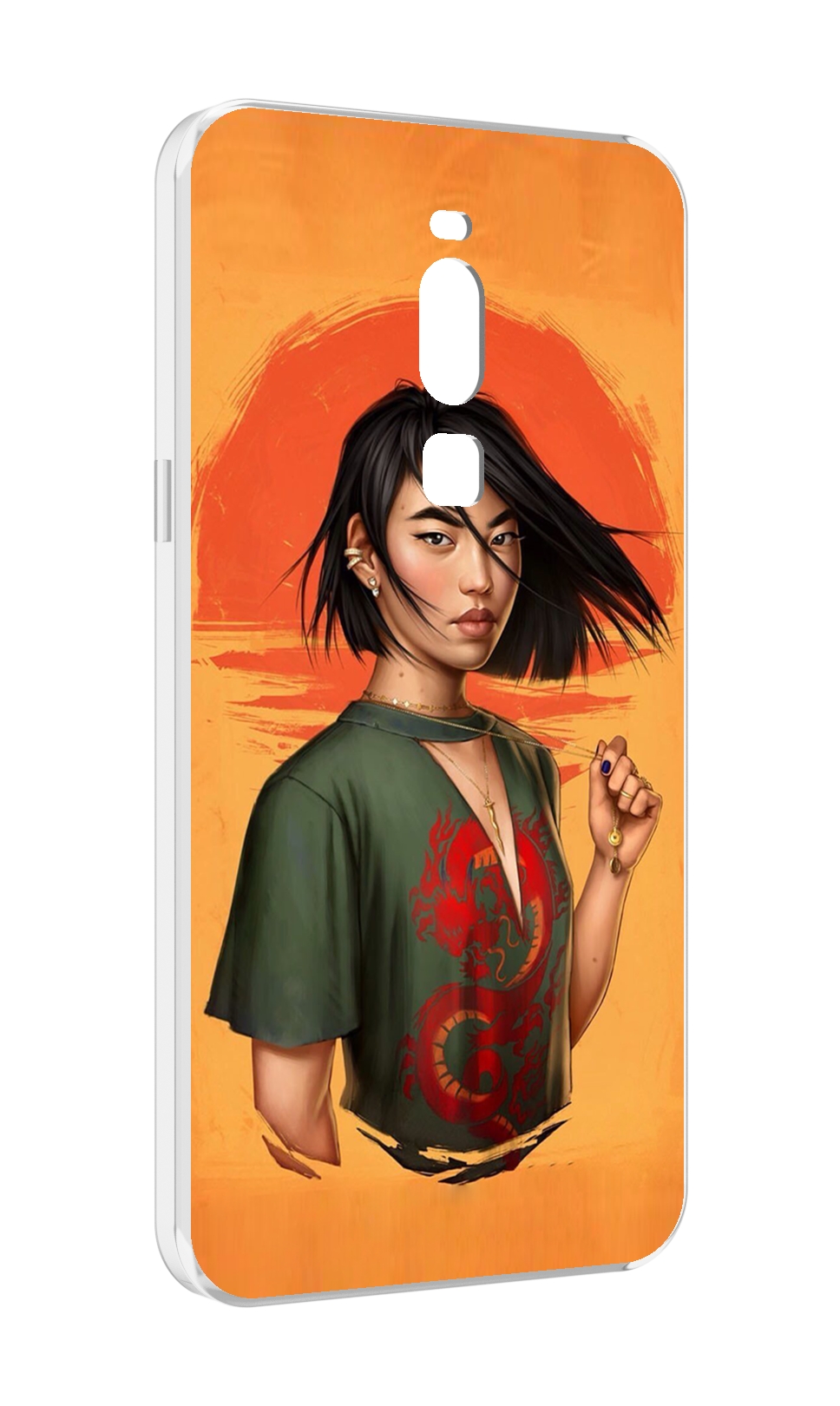 

Чехол MyPads девушка-в-оранжевом-фоне женский для Meizu Note 8, Прозрачный, Tocco