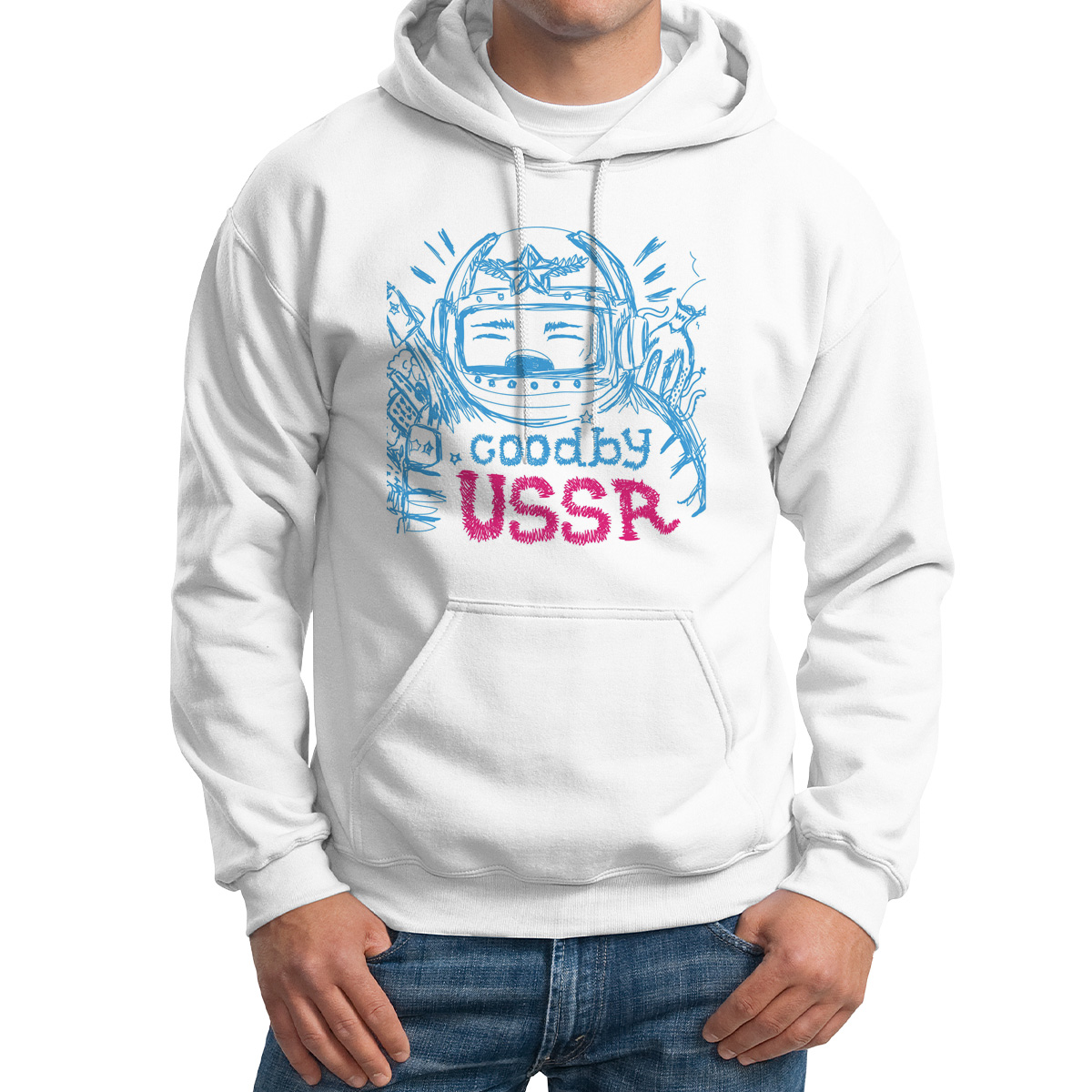 

Худи унисекс CoolPodarok ИллюстрацияГудбай USSR белое 56 RU, M0151277