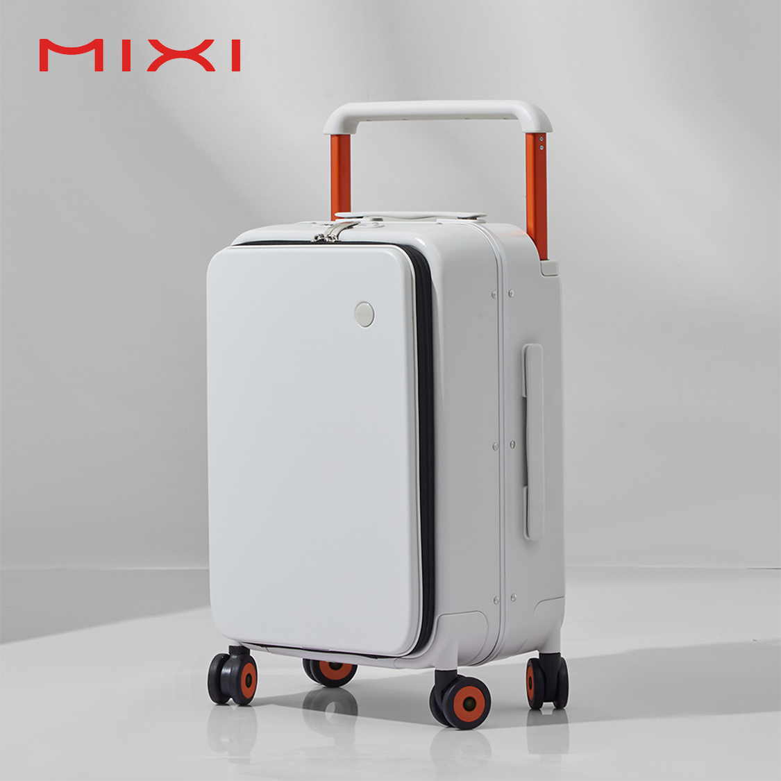 

Чемодан на колёсах с широкой ручкой MIXI,  белый, рама из алюминия, M9275