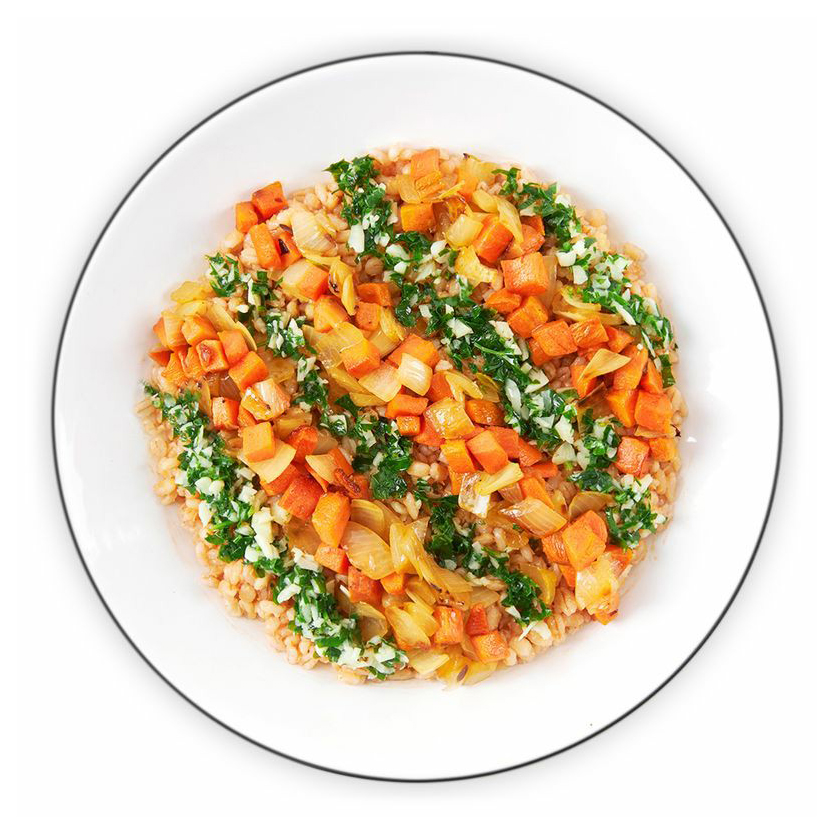 

Каша перловая Шеф Перекрёсток с пряными овощами и зеленью