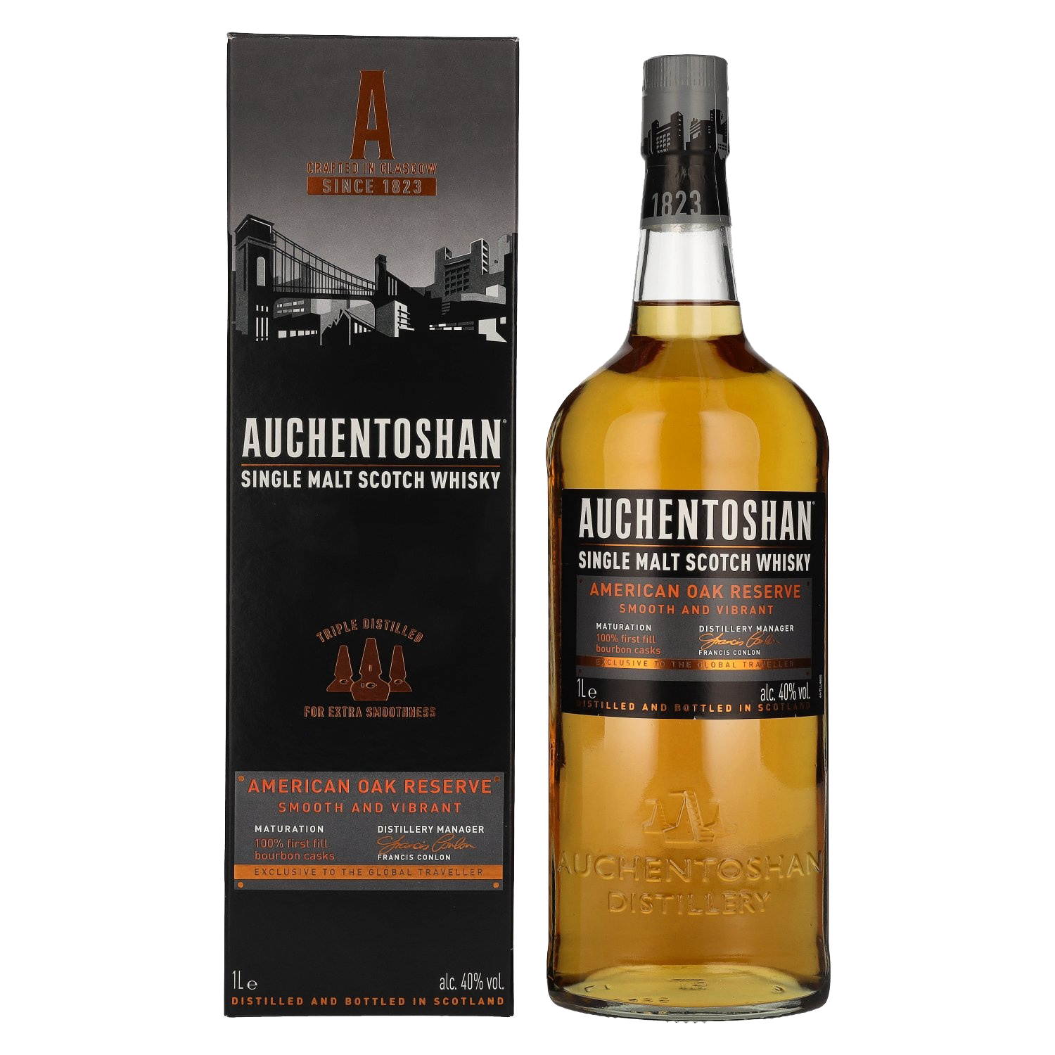 

Виски Auchentoshan American Oak Single Malt Scotch Whisky (gift box) 40% 0,7л