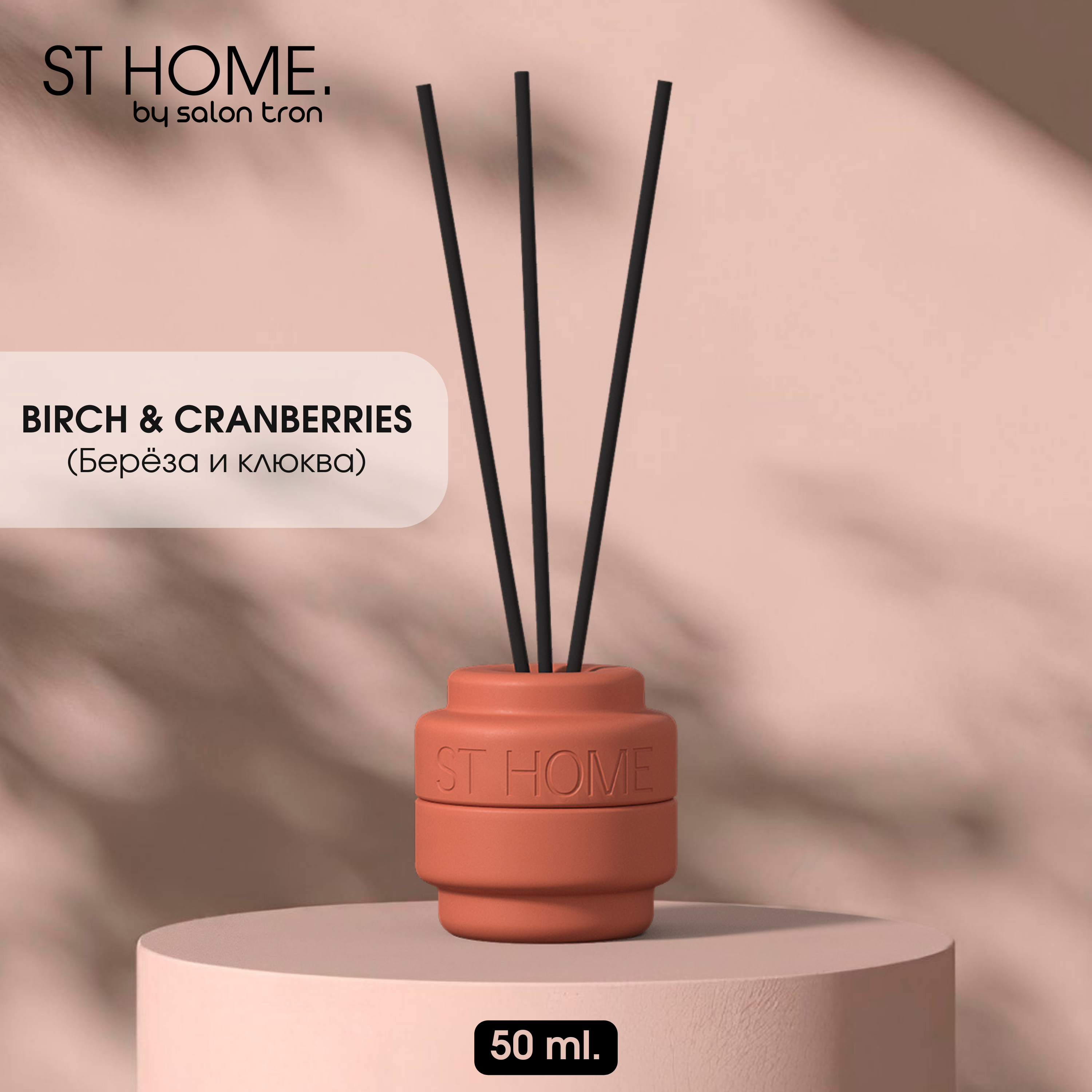 Диффузор для дома, ST HOME, 50 мл, красный, береза и клюква