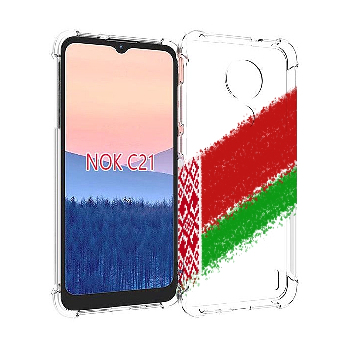 

Чехол MyPads флаг Белорусии мужской для Nokia C21, Прозрачный, Tocco