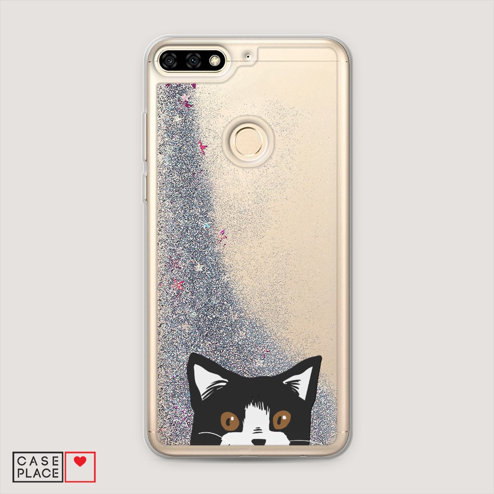 

Чехол Awog на Honor 7A Pro "Подглядывающий кот", Разноцветный, 65491-1