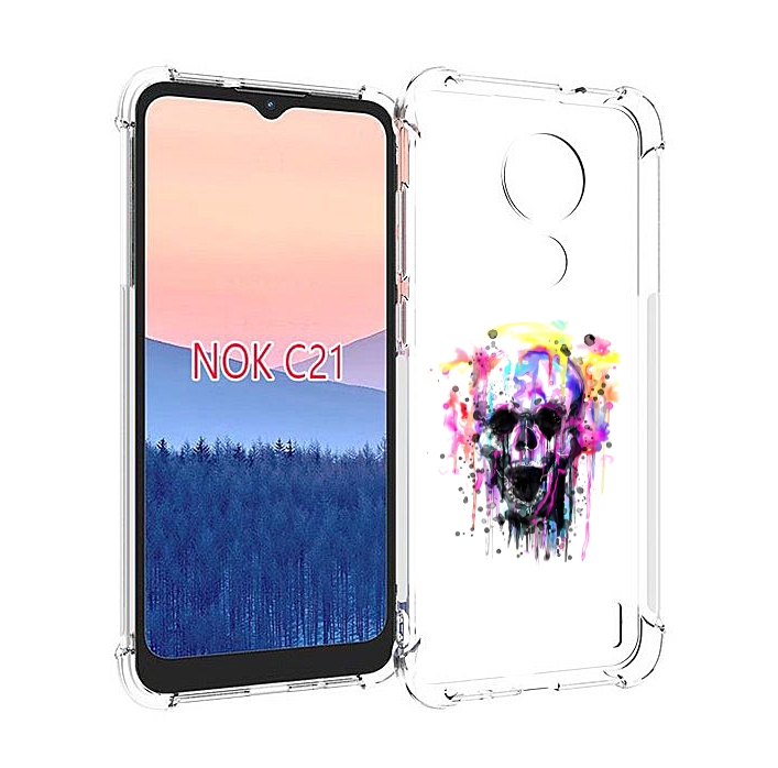 

Чехол MyPads граффити череп для Nokia C21, Прозрачный, Tocco