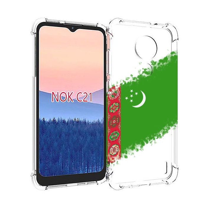 

Чехол MyPads флаг герб Туркменистан-1 для Nokia C21, Прозрачный, Tocco
