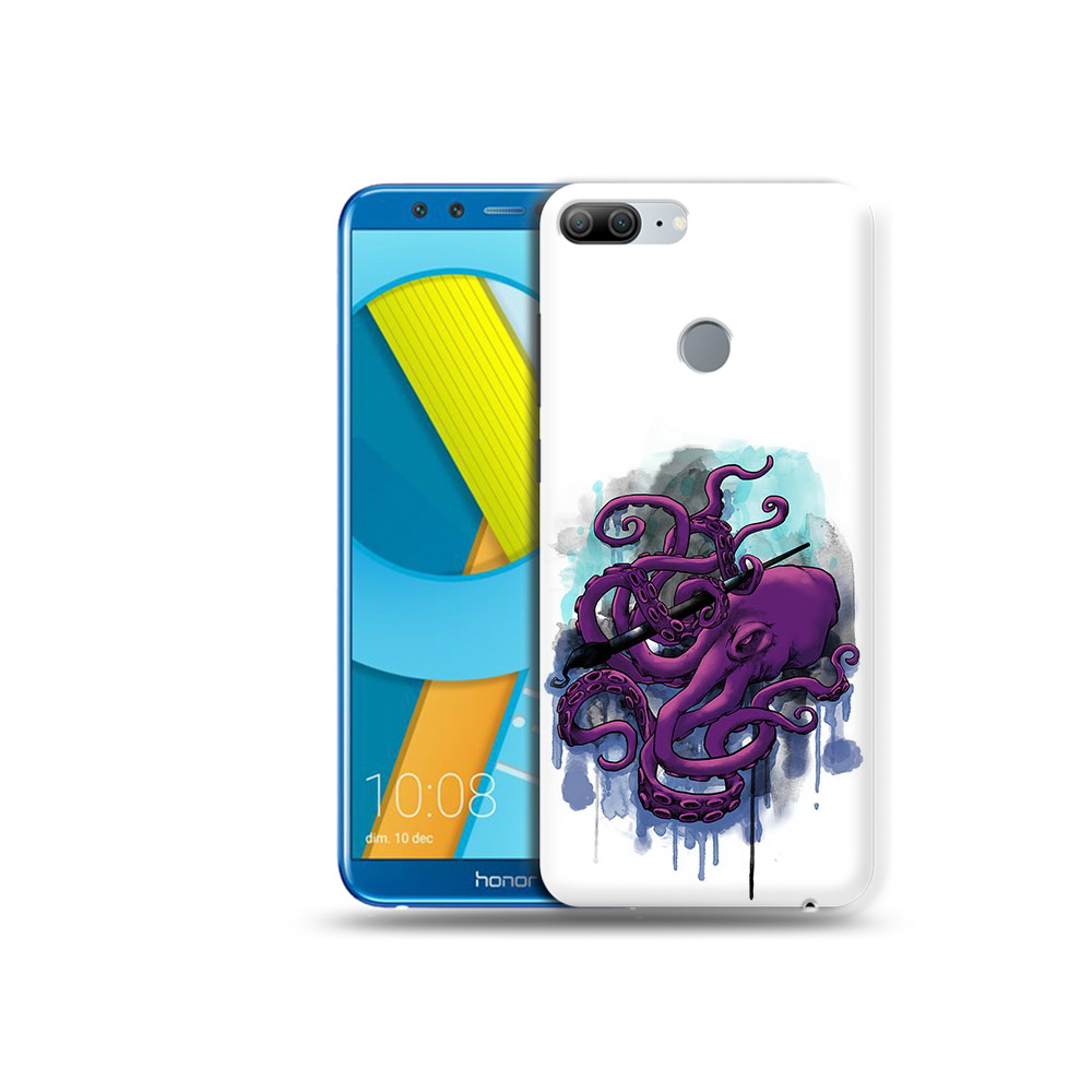 

Чехол MyPads Tocco для Huawei Honor 9 Lite фиолетовый осьминог (PT117118.56.658), Прозрачный, Tocco
