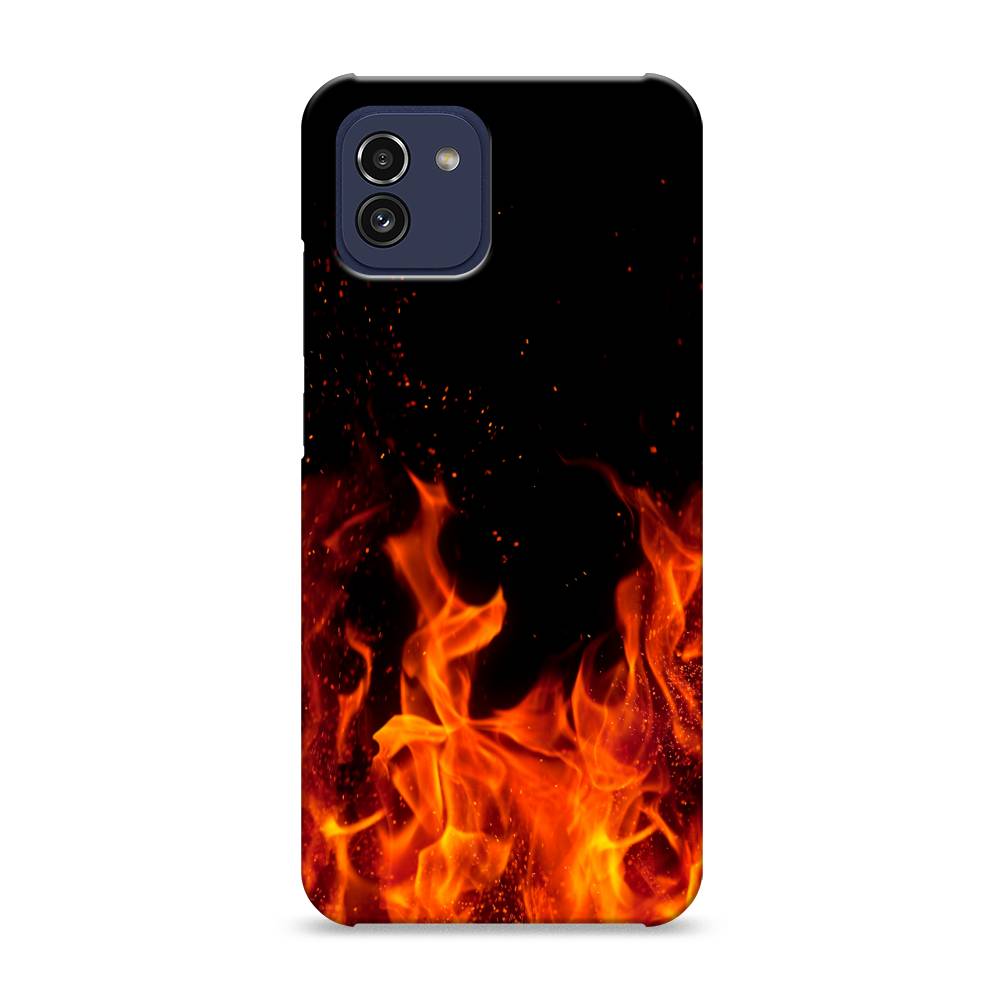 фото Пластиковый чехол "все в огне" на samsung galaxy a03 awog