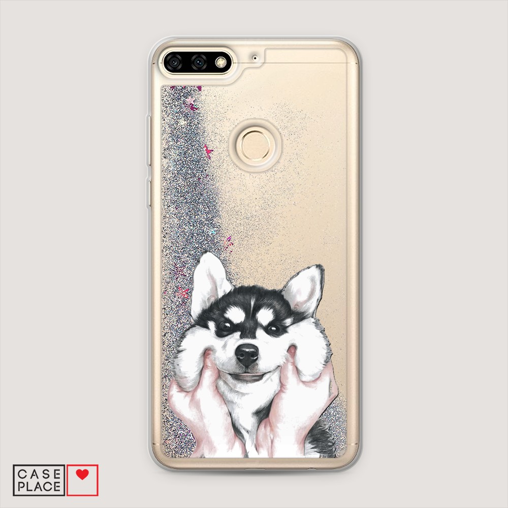 

Чехол Awog на Honor 7A Pro "Щечки хаски", Разноцветный, 65491-1