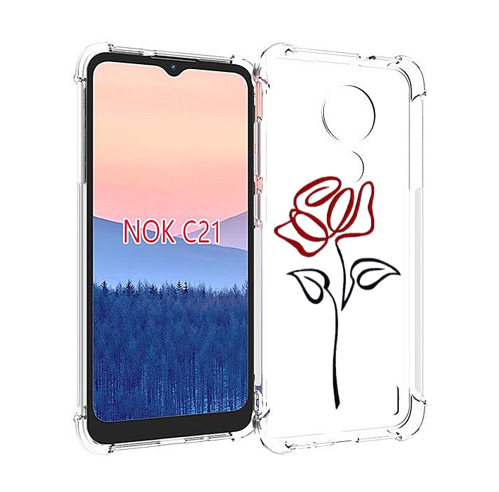 

Чехол MyPads цветок в одну линию для Nokia C21, Прозрачный, Tocco