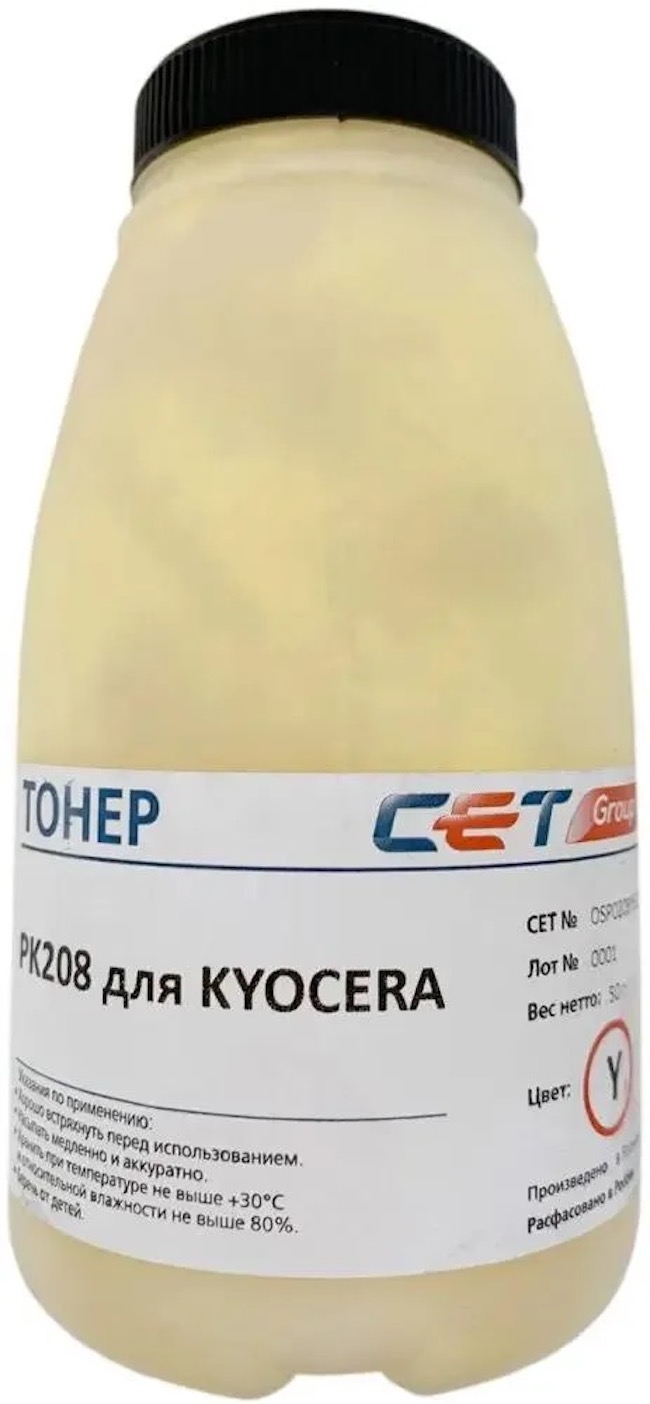 

Тонер CET PK208, для Kyocera Ecosys M5521cdn/M5526cdw/P5021cdn/P5026cdn, желтый, 50грамм, Тонер CET PK208, для Kyocera Ecosys M5521cdn/M5526cdw/P5021cdn/P5026cdn, желтый, 50грамм, бутылка