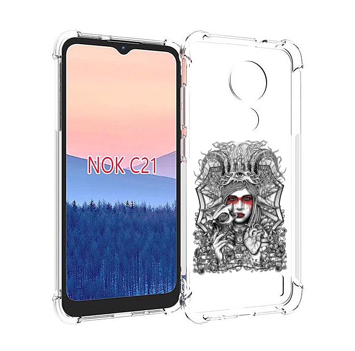 

Чехол MyPads грусная девушка для Nokia C21, Прозрачный, Tocco