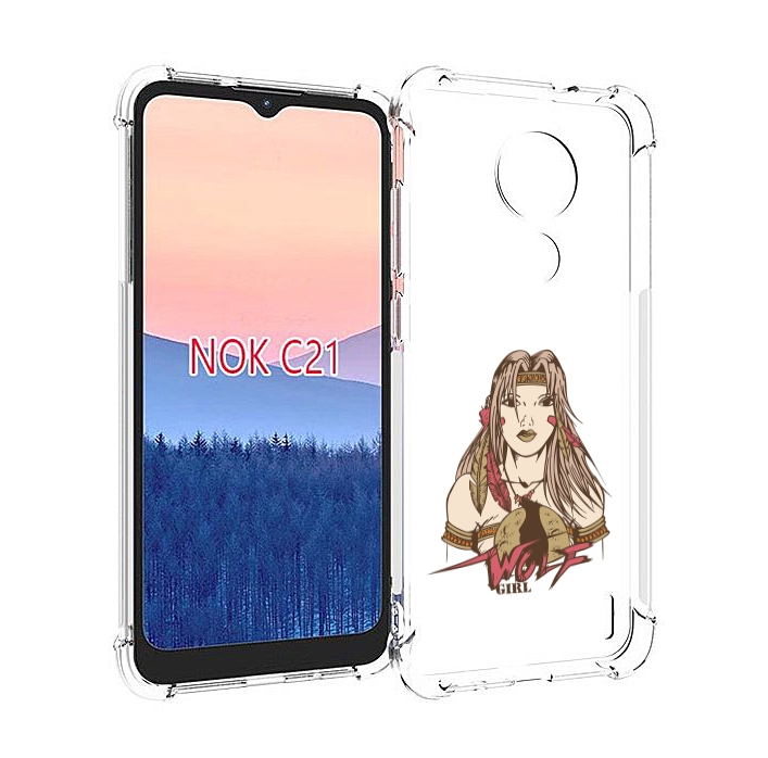 

Чехол MyPads девушка волк для Nokia C21, Прозрачный, Tocco