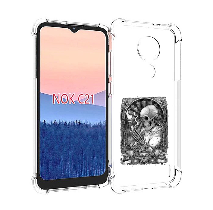 

Чехол MyPads девушка скелет для Nokia C21, Прозрачный, Tocco