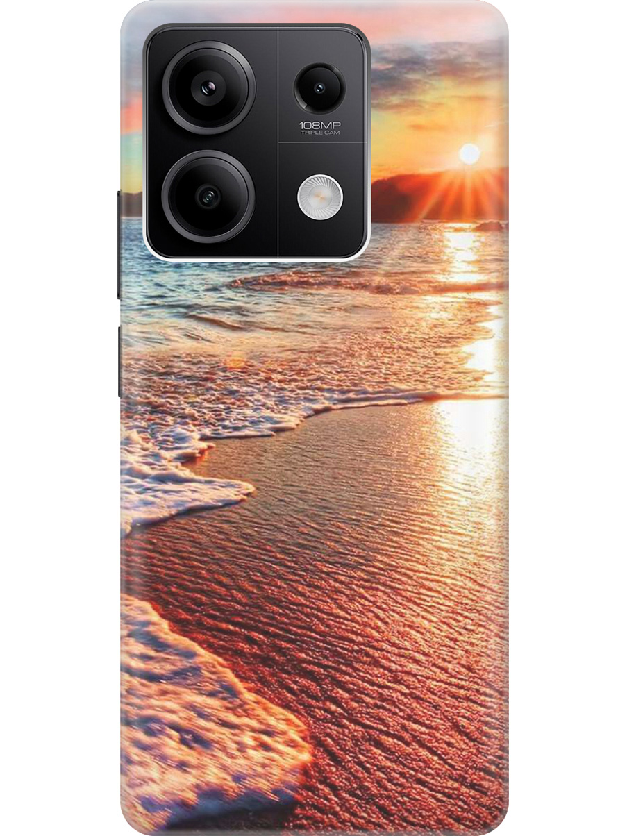 

Силиконовый чехол на Xiaomi Redmi Note 13 5g с рисунком "Залитый светом пляж", Оранжевый;коричневый, 20012075