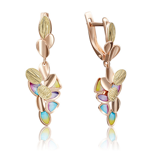 

Серьги из золота PLATINA jewelry 02-4175-00, эмаль, 02-4175-00