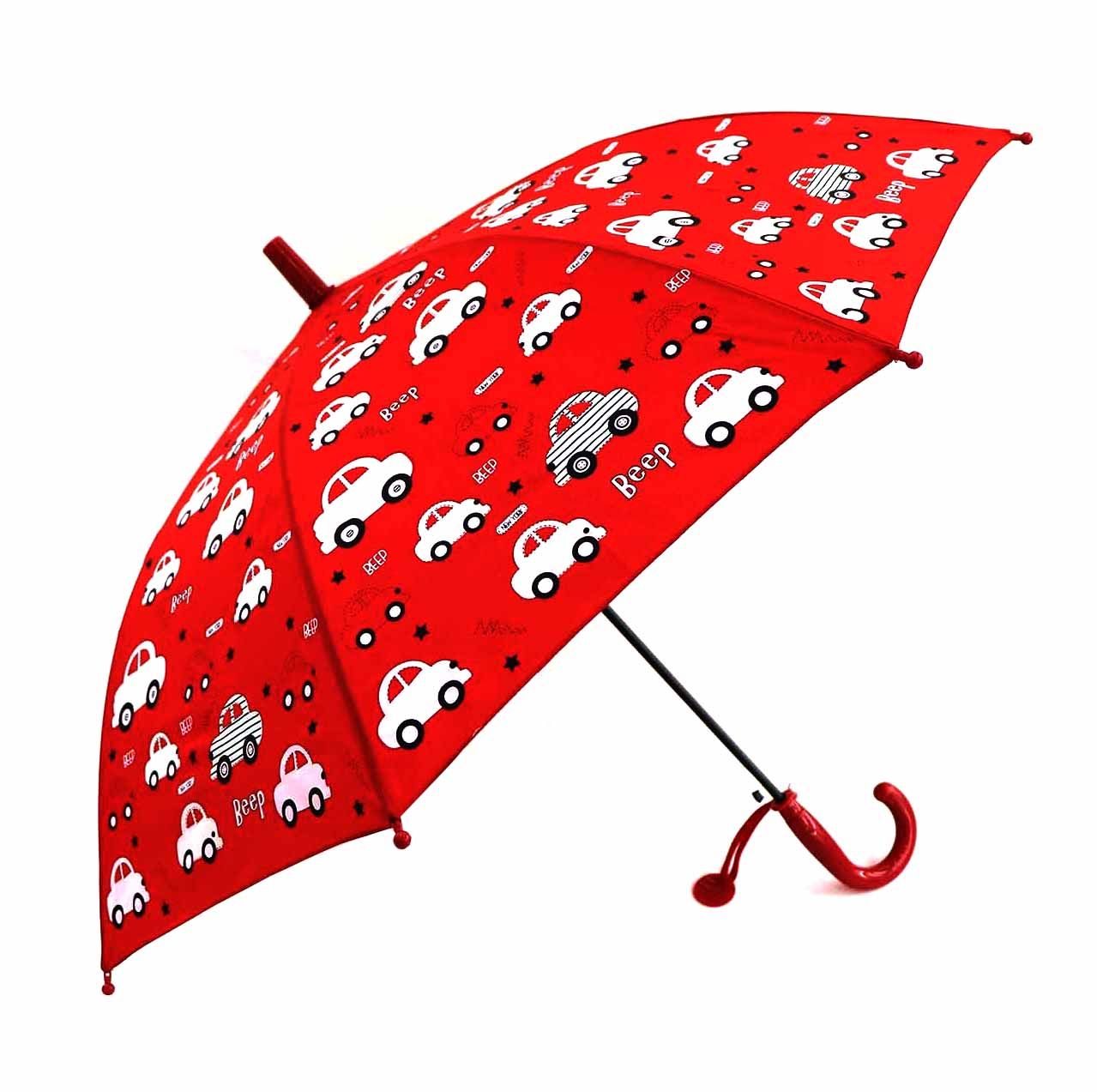 фото Детский зонт-трость lacogi полуавтомат, рисунок-хамелеон, красный
